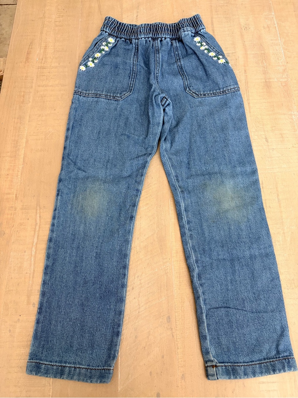 MB Denim Jeans with Embroidered flowers